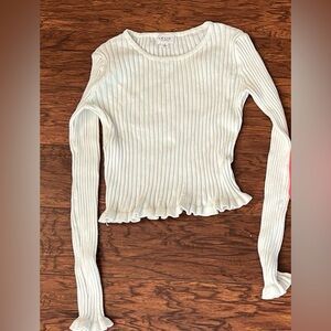 LE LIS crop top light sweater white size small